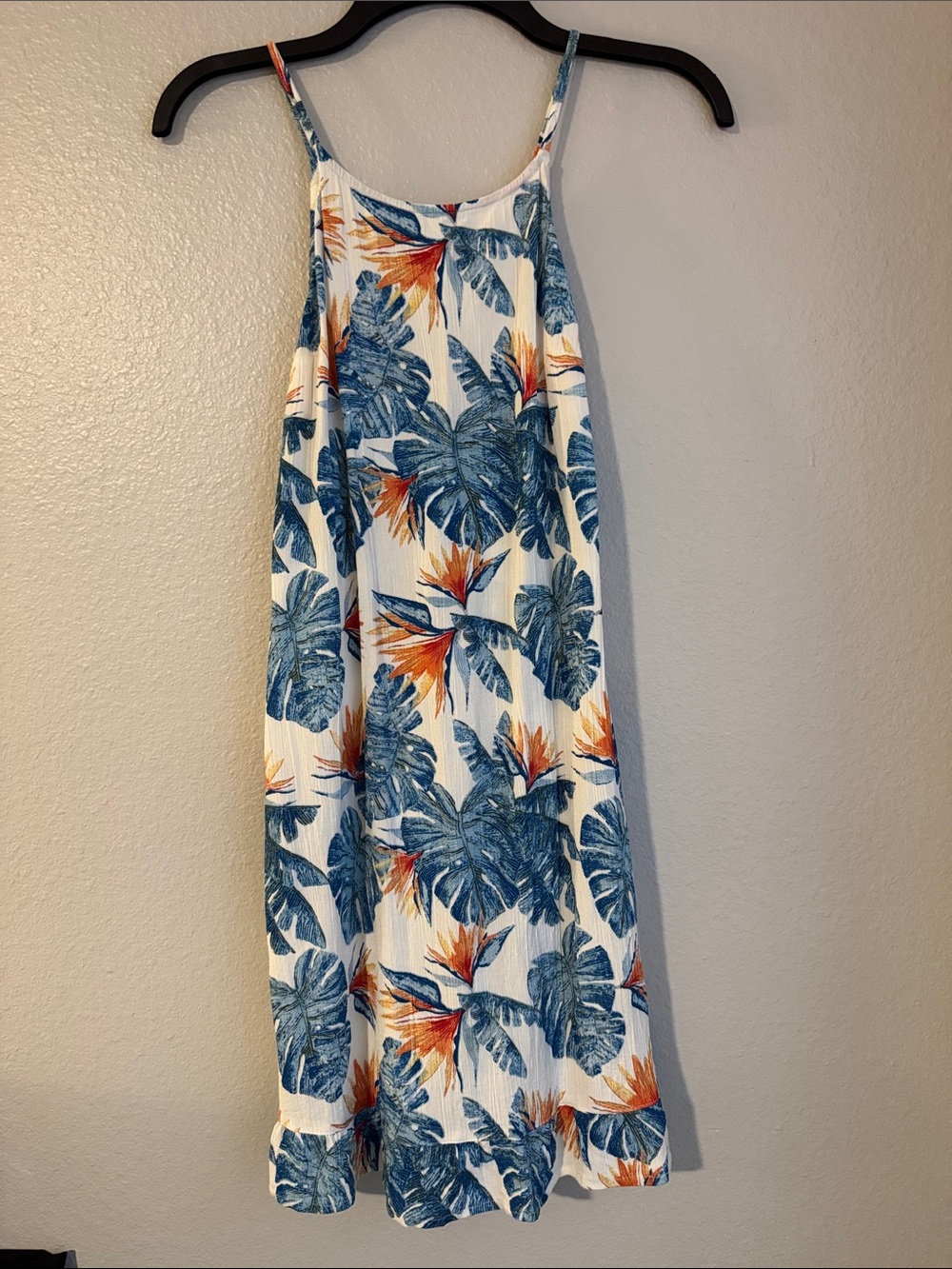 Roxy Blue and Orange Tropical Maxi Dress